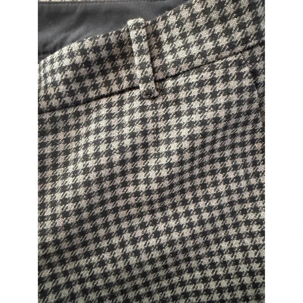 J.Crew Wool Blend Houndstooth Gray Black Cropped Pants Officecore Work Size 4